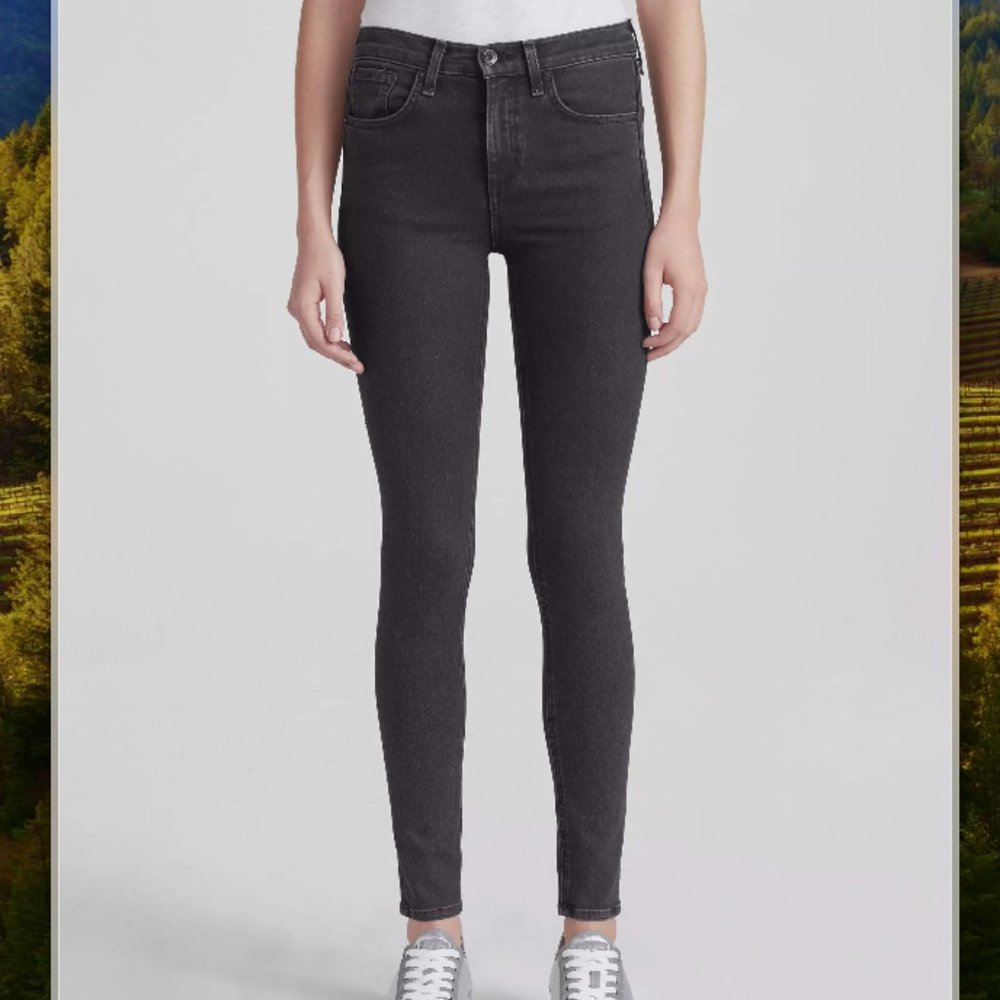 Rag & Bone - 10 Inch Skinny Jeans in Black Bruin Wash